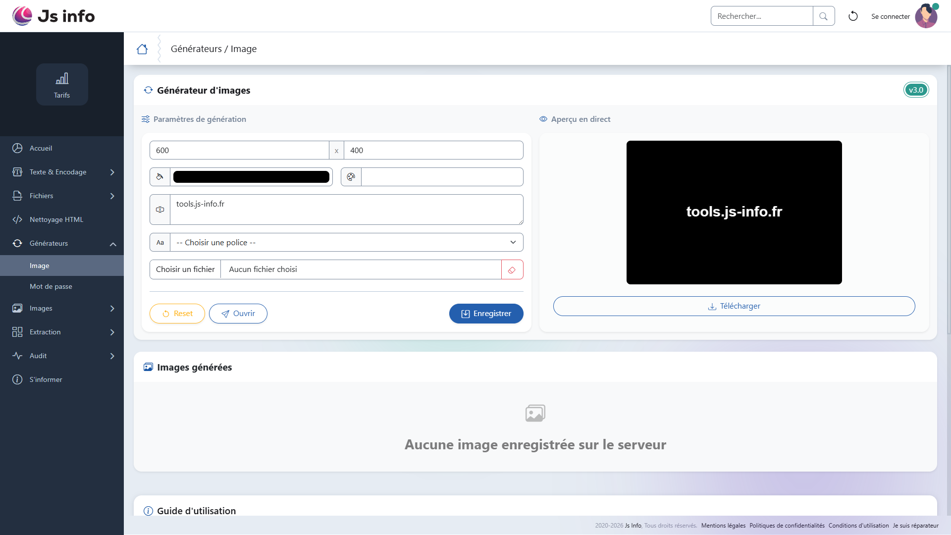 Interface de configuration visuelle pour créer des placeholders