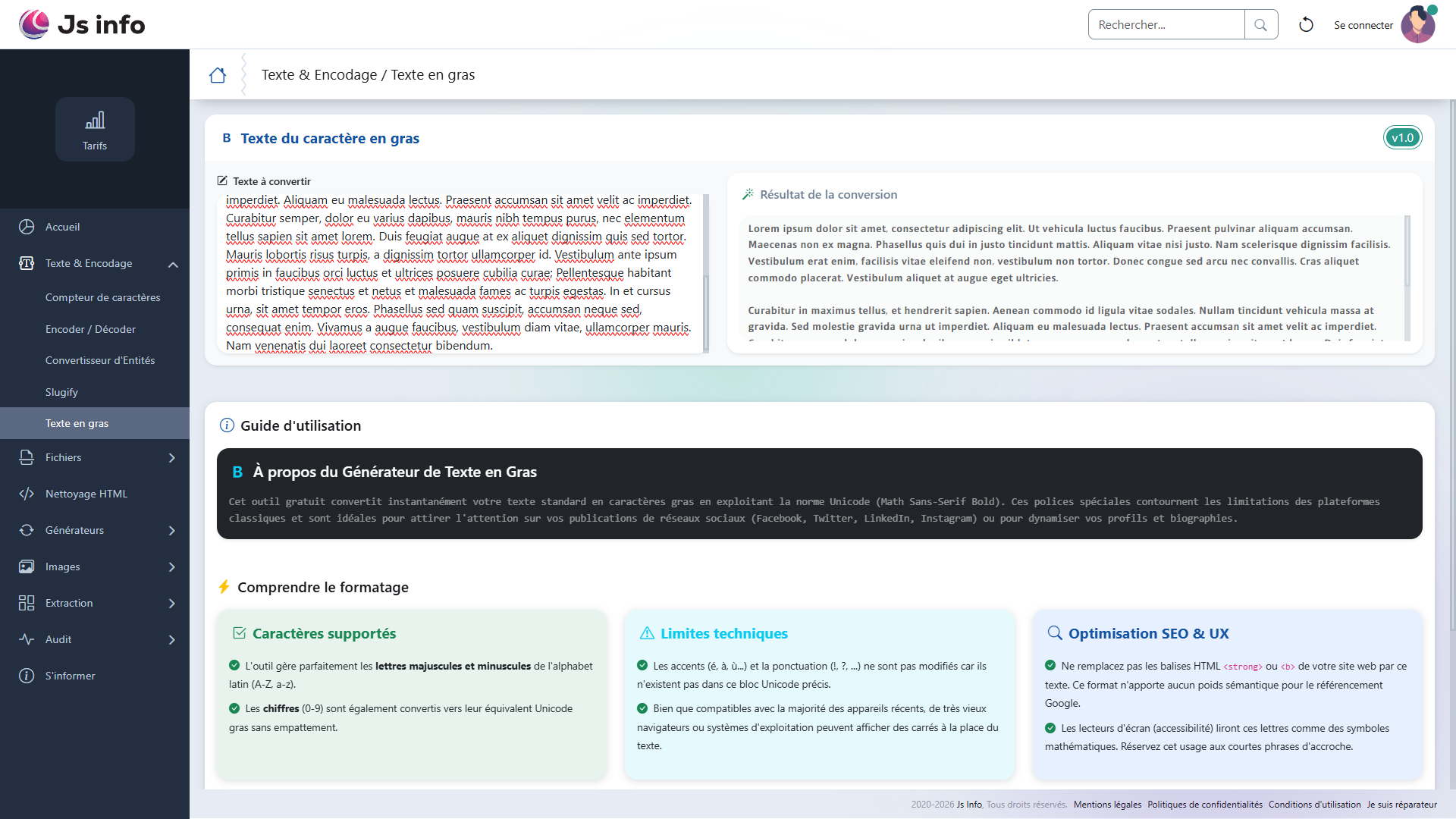 Exemple de post avec texte mis en valeur