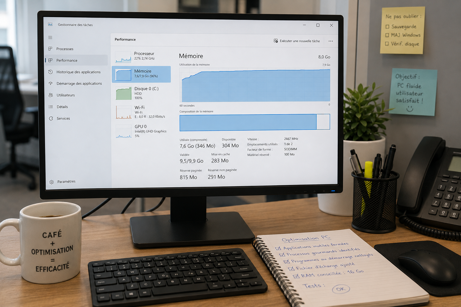 RAM saturée : PC lent et inutilisable